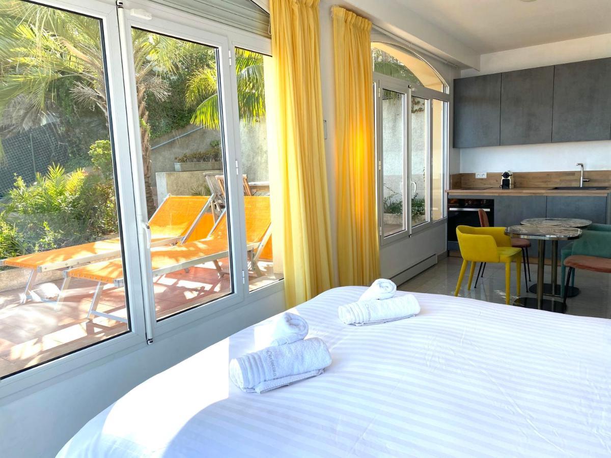 Villa L'Ensoleillee Vue Panoramique Mer, 250 M De La Plage Et Du Centre Ville 芒通 外观 照片