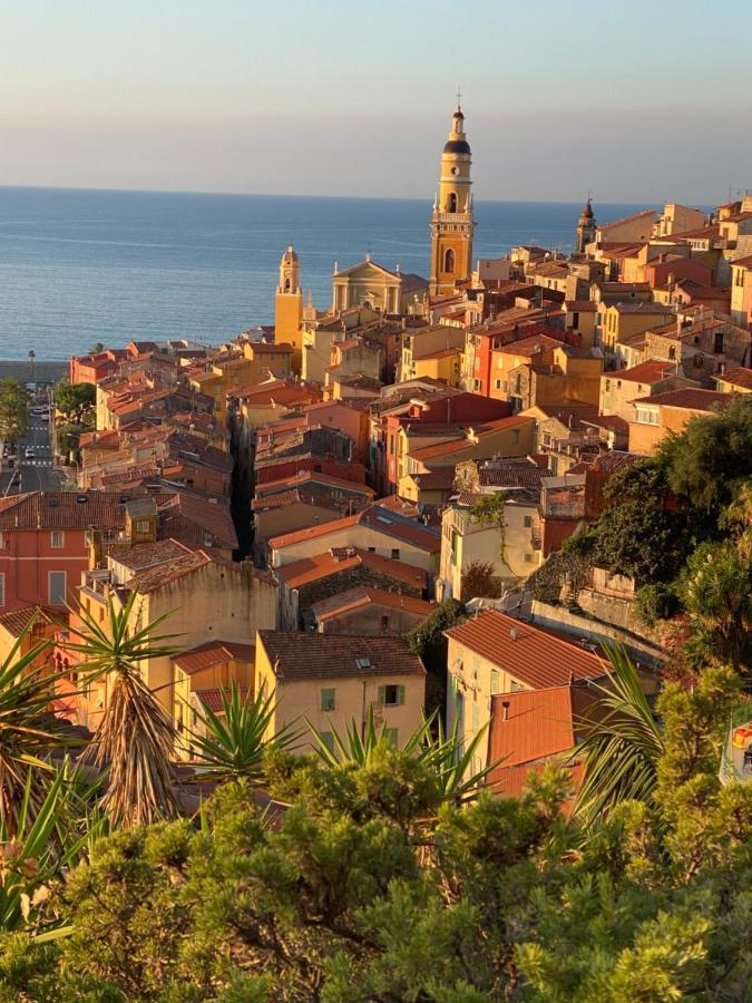 Villa L'Ensoleillee Vue Panoramique Mer, 250 M De La Plage Et Du Centre Ville 芒通 外观 照片