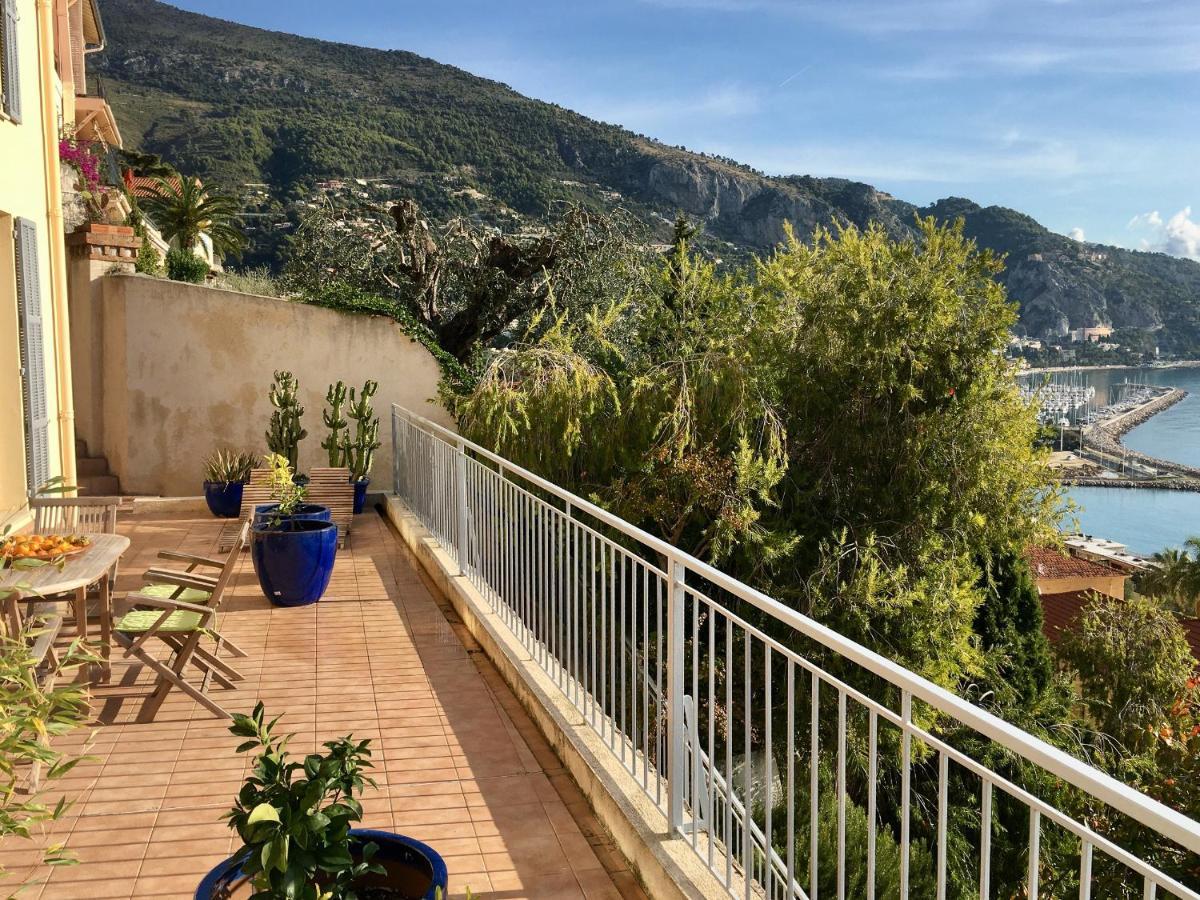Villa L'Ensoleillee Vue Panoramique Mer, 250 M De La Plage Et Du Centre Ville 芒通 外观 照片