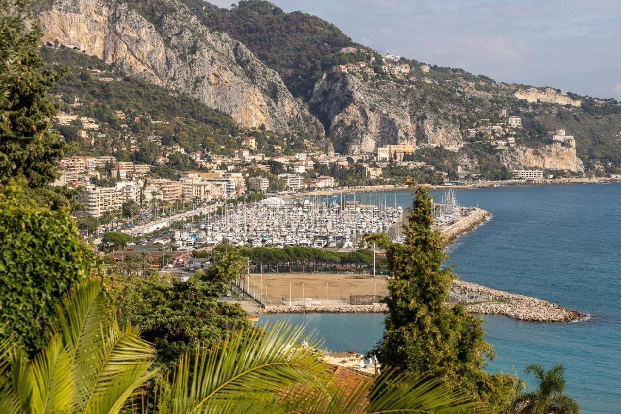 Villa L'Ensoleillee Vue Panoramique Mer, 250 M De La Plage Et Du Centre Ville 芒通 外观 照片