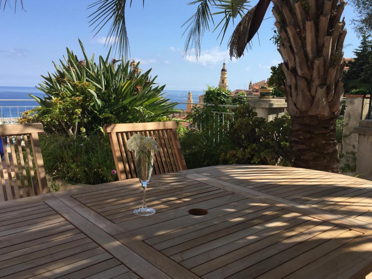 Villa L'Ensoleillee Vue Panoramique Mer, 250 M De La Plage Et Du Centre Ville 芒通 外观 照片
